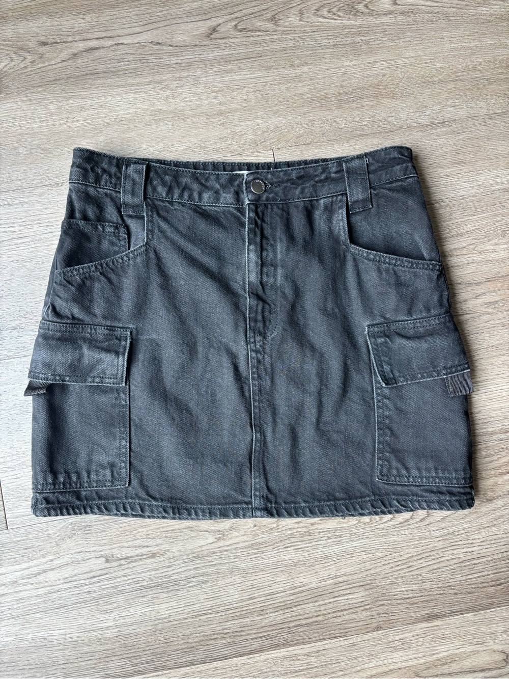 Topshop Black Jean Cotton Cargo Mini Skirt, Y2K Skater Grunge Style